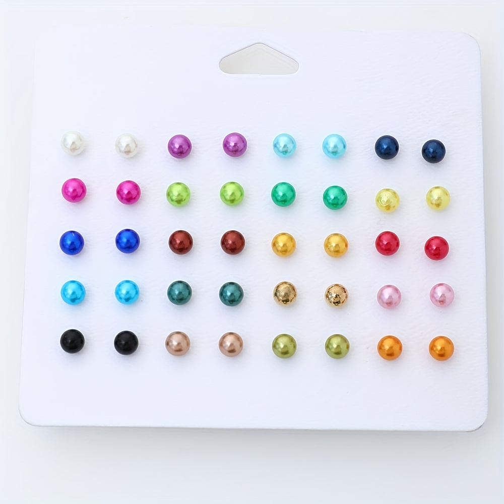 20 Pairs Women's Colorful Simple Earrings Combination Set